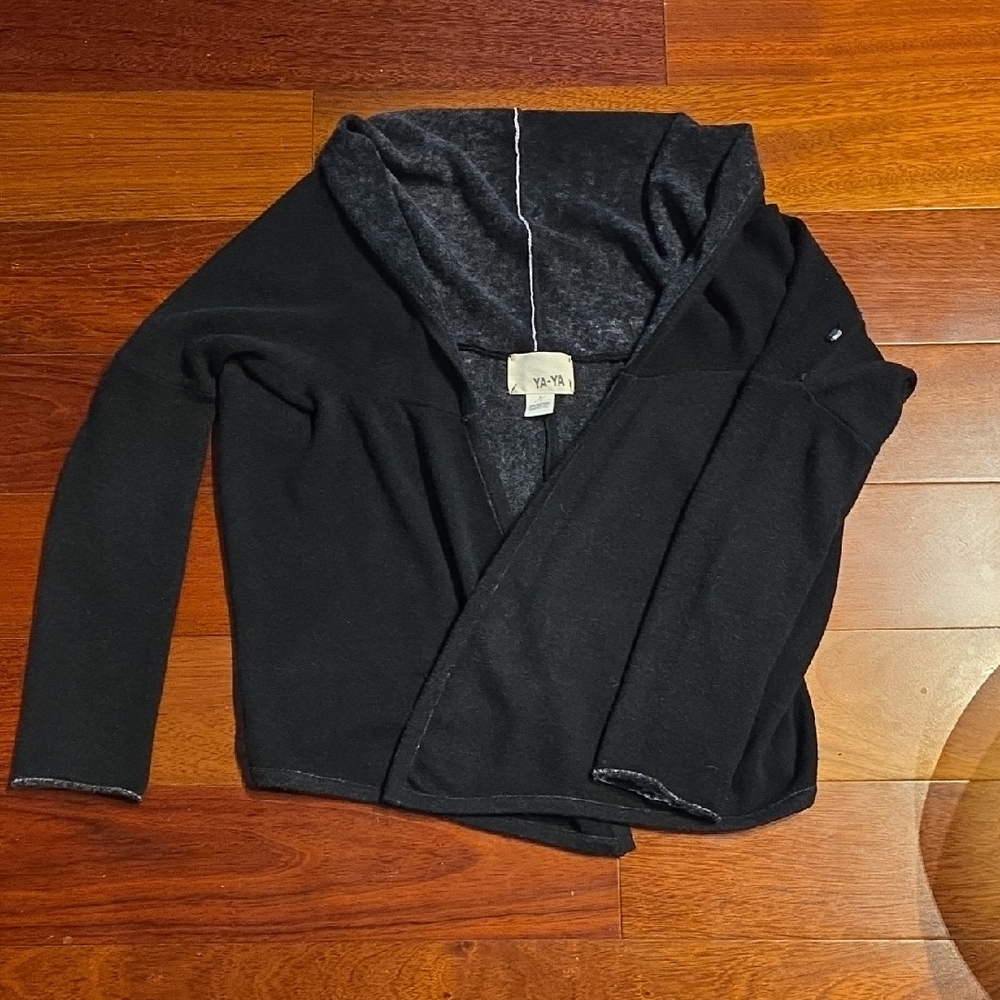 Ya Ya Black/Grey Cashmere Cardigan